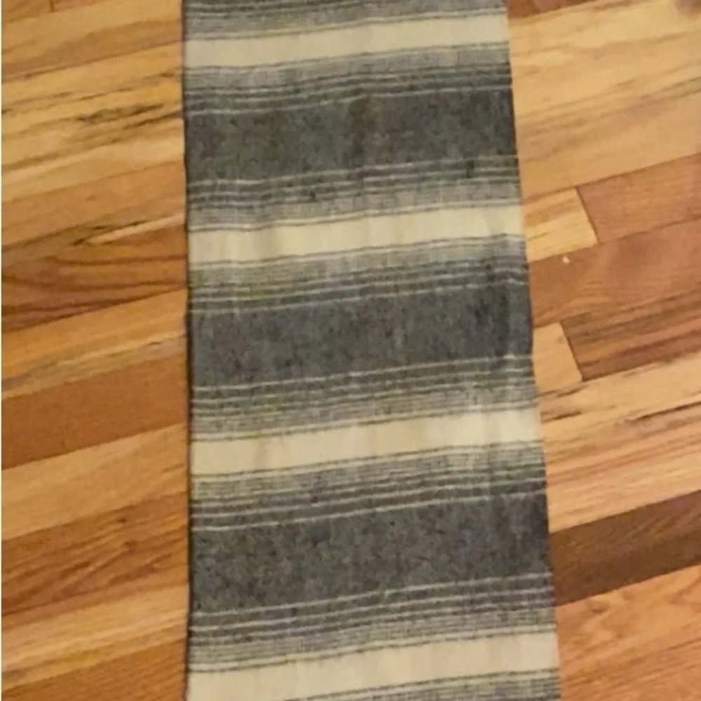 Dior Gray and Cream Wool Scarf Vintage